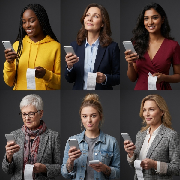 Professional emailing receipt from phone